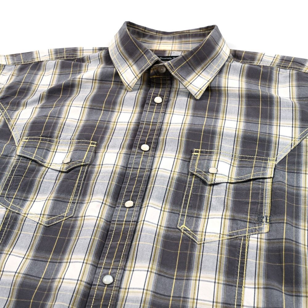 RU‎ Resistol University Western Shirt Mens XL Plaid Pearl Snap University Fit